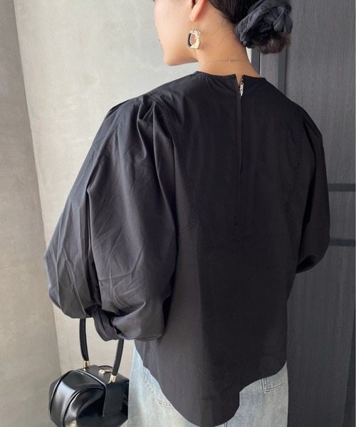 ketty cherie（ケティシェリー）の「コットンデザインスリーブトップス ≪手洗い可能≫（シャツ/ブラウス・レディース・オフホワイト/ブラック・M）」の18枚目の写真