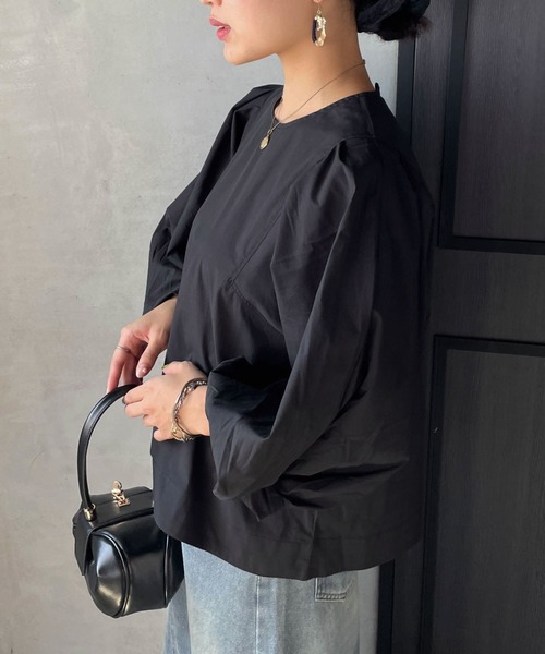 ketty cherie（ケティシェリー）の「コットンデザインスリーブトップス ≪手洗い可能≫（シャツ/ブラウス・レディース・オフホワイト/ブラック・M）」の17枚目の写真