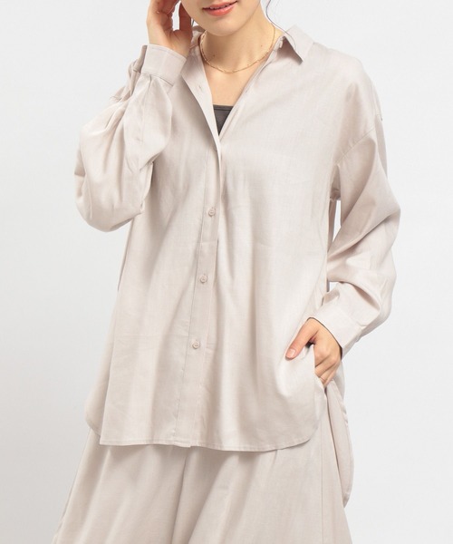 GLOBAL WORK Smile Seed Store（グローバルワーク スマイルシードストア）の「リネンコンスタンダードシャツ/180952（シャツ/ブラウス・レディース・ブルー系その他5/ネイビー/ラベンダー/セージグリーン/ホワイト系その他/チェック・MEDIUM/LARGE/SMALL）」の22枚目の写真