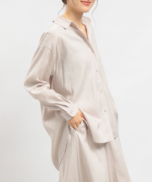 GLOBAL WORK Smile Seed Store（グローバルワーク スマイルシードストア）の「リネンコンスタンダードシャツ/180952（シャツ/ブラウス・レディース・ブルー系その他5/ネイビー/ラベンダー/セージグリーン/ホワイト系その他/チェック・MEDIUM/LARGE/SMALL）」の21枚目の写真