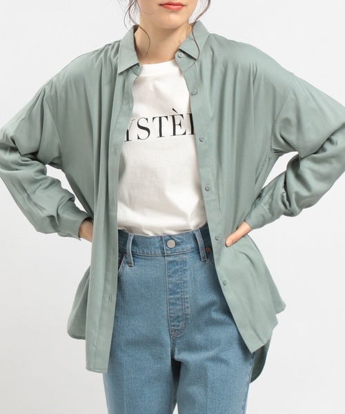 GLOBAL WORK Smile Seed Store（グローバルワーク スマイルシードストア）の「リネンコンスタンダードシャツ/180952（シャツ/ブラウス・レディース・ブルー系その他5/ネイビー/ラベンダー/セージグリーン/ホワイト系その他/チェック・MEDIUM/LARGE/SMALL）」の13枚目の写真