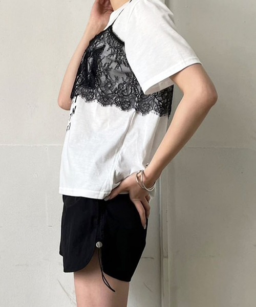 レースビスチェ付きTシャツ【ネコポス】