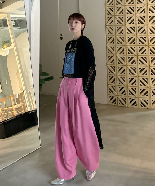 美品★ CROCHET LIKE FLOWER LONG TOP Ameri（アメリ）の「CROCHET LIKE FLOWER LONG TOP