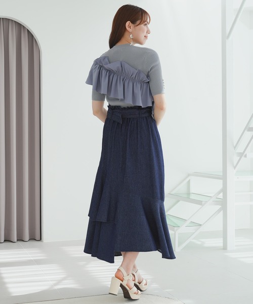ASTORIA ODIER（アストリアオディール）の「デニムラッフルスカート（デニムスカート・レディース・ネイビー/ブラック・SMALL/MEDIUM）」の17枚目の写真