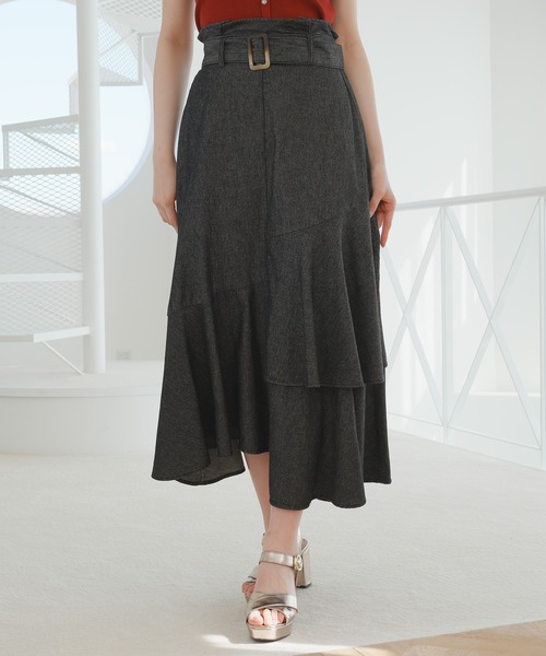 ASTORIA ODIER（アストリアオディール）の「デニムラッフルスカート（デニムスカート・レディース・ネイビー/ブラック・SMALL/MEDIUM）」の18枚目の写真