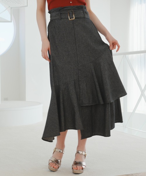 ASTORIA ODIER（アストリアオディール）の「デニムラッフルスカート（デニムスカート・レディース・ネイビー/ブラック・SMALL/MEDIUM）」の19枚目の写真