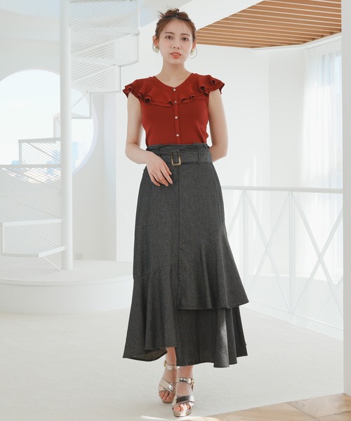ASTORIA ODIER（アストリアオディール）の「デニムラッフルスカート（デニムスカート・レディース・ネイビー/ブラック・SMALL/MEDIUM）」の21枚目の写真