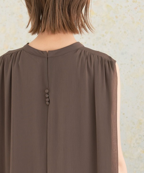 URBAN RESEARCH ROSSO WOMEN（アーバンリサーチ　ロッソ）の「ベルト付2wayシアーギャザーワンピース（ワンピース・レディース・ブラック/モカ・FREE）」の16枚目の写真