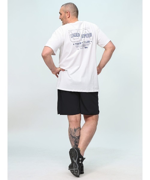 UNDER ARMOUR（アンダーアーマー）の「UNDER ARMOUR アンダーアーマー LOOSE ワンポイント＆バックプリント クルーネック 半袖 Tシャツ（Tシャツ/カットソー・メンズ・ホワイト/ブラック・3XL/5XL/4XL）」の6枚目の写真