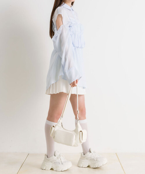 OLIVE des OLIVE（オリーブデオリーブ）の「シアシャツ＆バルーンビスチェSET　1041040160（シャツ/ブラウス・レディース・ピンク/サックスブルー/オフホワイト/ミント・FREE）」の18枚目の写真