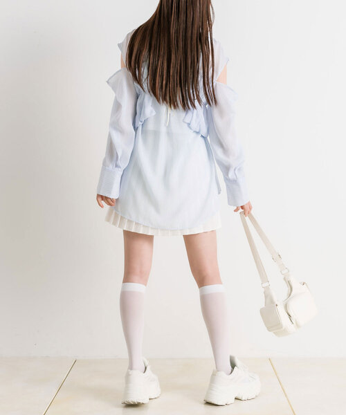 OLIVE des OLIVE（オリーブデオリーブ）の「シアシャツ＆バルーンビスチェSET　1041040160（シャツ/ブラウス・レディース・ピンク/サックスブルー/オフホワイト/ミント・FREE）」の19枚目の写真