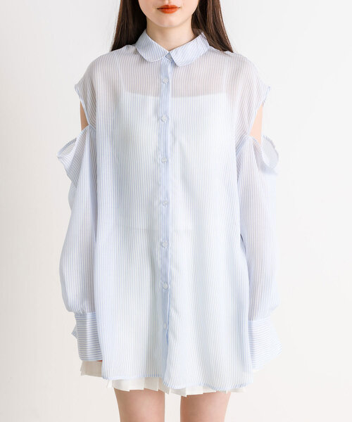 OLIVE des OLIVE（オリーブデオリーブ）の「シアシャツ＆バルーンビスチェSET　1041040160（シャツ/ブラウス・レディース・ピンク/サックスブルー/オフホワイト/ミント・FREE）」の20枚目の写真