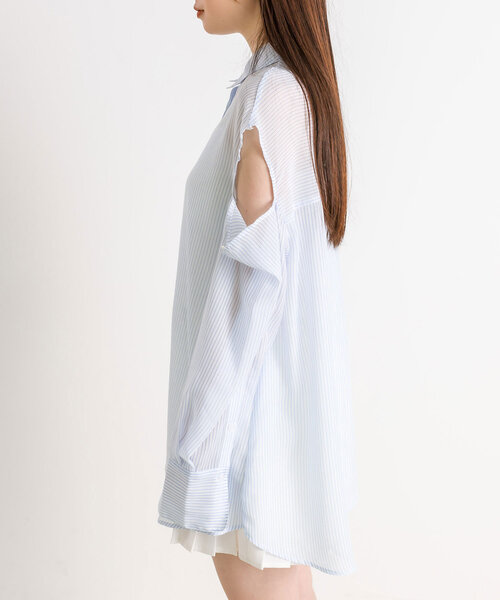 OLIVE des OLIVE（オリーブデオリーブ）の「シアシャツ＆バルーンビスチェSET　1041040160（シャツ/ブラウス・レディース・ピンク/サックスブルー/オフホワイト/ミント・FREE）」の21枚目の写真