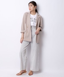 ☆まあ☆MystradaマイストラーダライトテーラードジャケットベージュM Mystrada（マイストラーダ）の「ライトテーラードジャケット