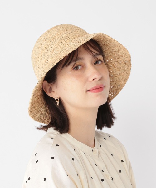studio CLIP（スタディオクリップ）の「ラフィア細編みキャペリン（ハット・レディース・ブラウン/グレー/ナチュラル・FREE）」の6枚目の写真