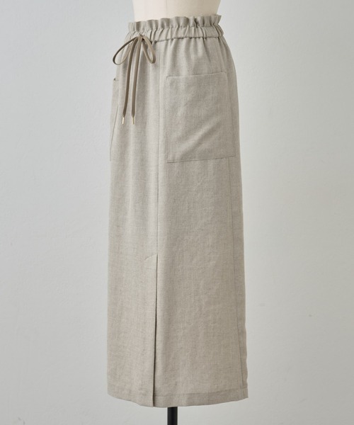 BEARDSLEY（ビアズリー）の「《LIVETART・洗える》麻調合繊ポケットスカート（スカート・レディース・ベージュ/ホワイト・S/M）」の12枚目の写真