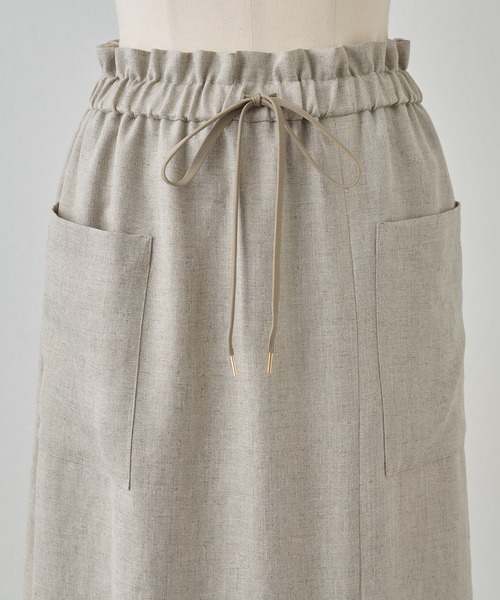 BEARDSLEY（ビアズリー）の「《LIVETART・洗える》麻調合繊ポケットスカート（スカート・レディース・ベージュ/ホワイト・S/M）」の16枚目の写真