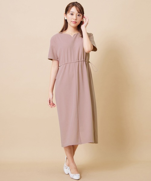 alotta（アロッタ）の「カットジョーゼットドロスト使いワンピース（ワンピース・レディース・ピンク・LARGE/MEDIUM/X-LARGE）」の3枚目の写真