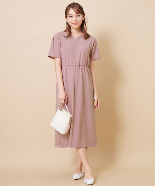 alotta（アロッタ）の「カットジョーゼットドロスト使いワンピース（ワンピース・レディース・ピンク・LARGE/MEDIUM/X-LARGE）」の2枚目の写真