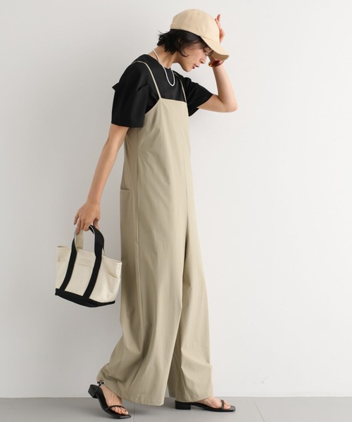 BARNYARDSTORM（バンヤードストーム）の「BARNYARDSTORM / 撥水キャミサロペット / ハンドウォッシャブル（サロペット/オーバーオール・レディース・ブラック/カーキ・1/0）」の8枚目の写真