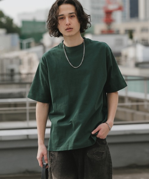 CROSS & STITCH（クロスステッチ）の「【ユニセックス】CROSS&STITCH/クロスアンドステッチ USAコットン クルーネック  オーバーサイズ 無地Tシャツ / 半袖 メンズ レディース ユニセックス 2026年 夏 夏服（Tシャツ/カットソー・メンズ・ホワイト/サンドベージュ/ネイビー/ブラック/ナチュラル/ダークグリーン・S/M/L/XL）」の5枚目の写真