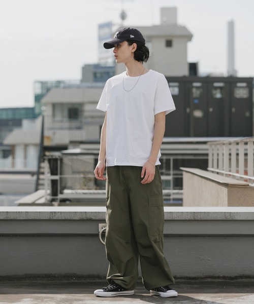 CROSS & STITCH（クロスステッチ）の「【ユニセックス】CROSS&STITCH/クロスアンドステッチ USAコットン クルーネック  オーバーサイズ 無地Tシャツ / 半袖 メンズ レディース ユニセックス 2026年 夏 夏服（Tシャツ/カットソー・メンズ・ホワイト/サンドベージュ/ネイビー/ブラック/ナチュラル/ダークグリーン・S/M/L/XL）」の22枚目の写真