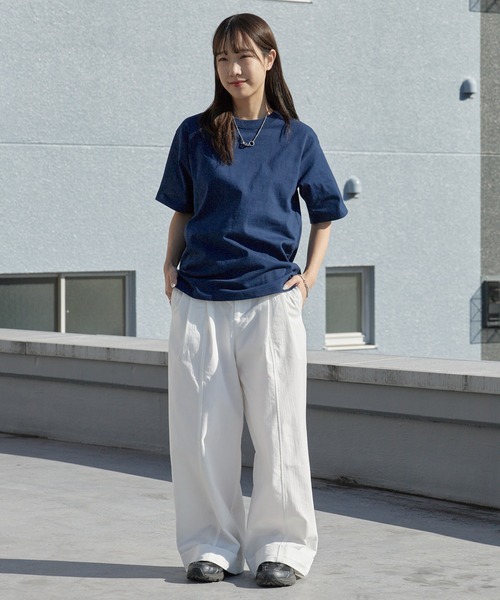CROSS & STITCH（クロスステッチ）の「【ユニセックス】CROSS&STITCH/クロスアンドステッチ USAコットン クルーネック  オーバーサイズ 無地Tシャツ / 半袖 メンズ レディース ユニセックス 2026年 夏 夏服（Tシャツ/カットソー・メンズ・ホワイト/サンドベージュ/ネイビー/ブラック/ナチュラル/ダークグリーン・S/M/L/XL）」の10枚目の写真
