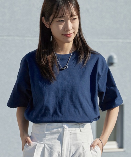 CROSS & STITCH（クロスステッチ）の「【ユニセックス】CROSS&STITCH/クロスアンドステッチ USAコットン クルーネック  オーバーサイズ 無地Tシャツ / 半袖 メンズ レディース ユニセックス 2026年 夏 夏服（Tシャツ/カットソー・メンズ・ホワイト/サンドベージュ/ネイビー/ブラック/ナチュラル/ダークグリーン・S/M/L/XL）」の14枚目の写真