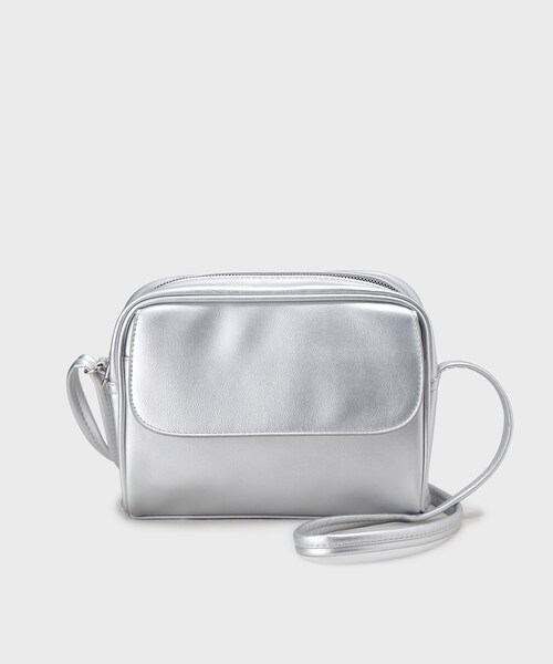 OPAQUE.CLIP（オペークドットクリップ）の「◆フラップポケット付きミニショルダーバッグ（ショルダーバッグ・レディース・ピンク系/ブラック/アイボリー/シルバー・00）」の4枚目の写真