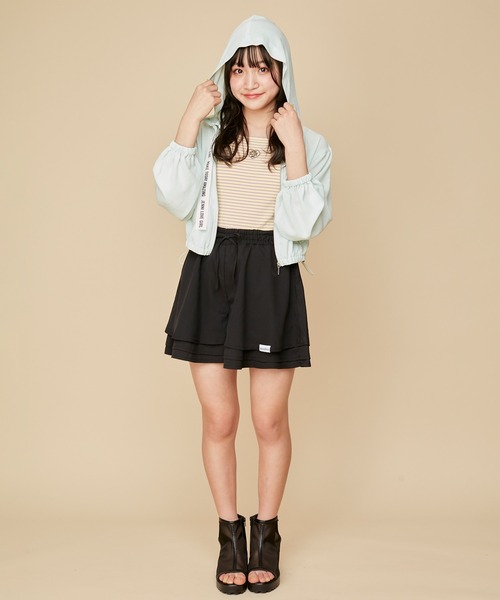 JENNI love（ジェニィラブ）の「ロゴテープシアーパーカー（パーカー・キッズ・ブラック/ミント/オフホワイト・160cm/150cm/140cm/130cm）」の21枚目の写真