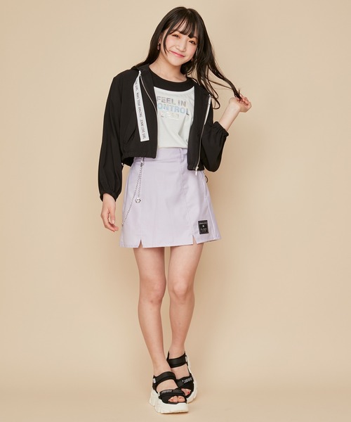 JENNI love（ジェニィラブ）の「ロゴテープシアーパーカー（パーカー・キッズ・ブラック/ミント/オフホワイト・160cm/150cm/140cm/130cm）」の12枚目の写真