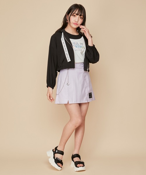 JENNI love（ジェニィラブ）の「ロゴテープシアーパーカー（パーカー・キッズ・ブラック/ミント/オフホワイト・160cm/150cm/140cm/130cm）」の13枚目の写真