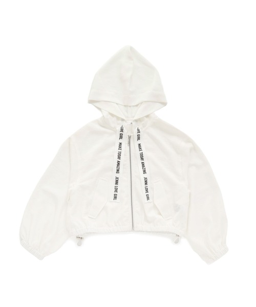 JENNI love（ジェニィラブ）の「ロゴテープシアーパーカー（パーカー・キッズ・ブラック/ミント/オフホワイト・160cm/150cm/140cm/130cm）」の14枚目の写真