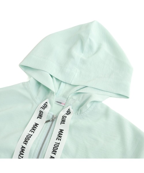 JENNI love（ジェニィラブ）の「ロゴテープシアーパーカー（パーカー・キッズ・ブラック/ミント/オフホワイト・160cm/150cm/140cm/130cm）」の8枚目の写真