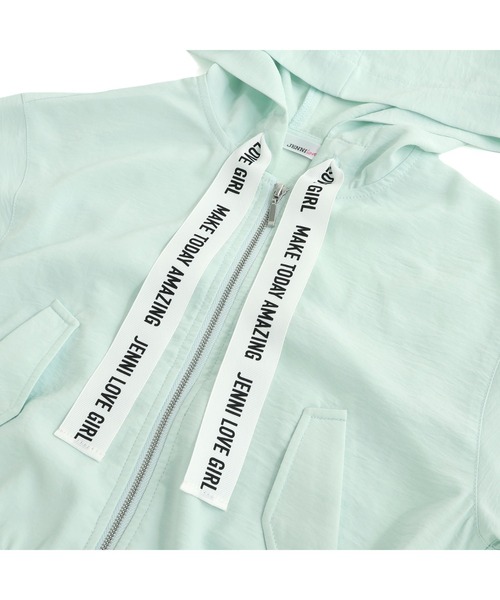 JENNI love（ジェニィラブ）の「ロゴテープシアーパーカー（パーカー・キッズ・ブラック/ミント/オフホワイト・160cm/150cm/140cm/130cm）」の10枚目の写真