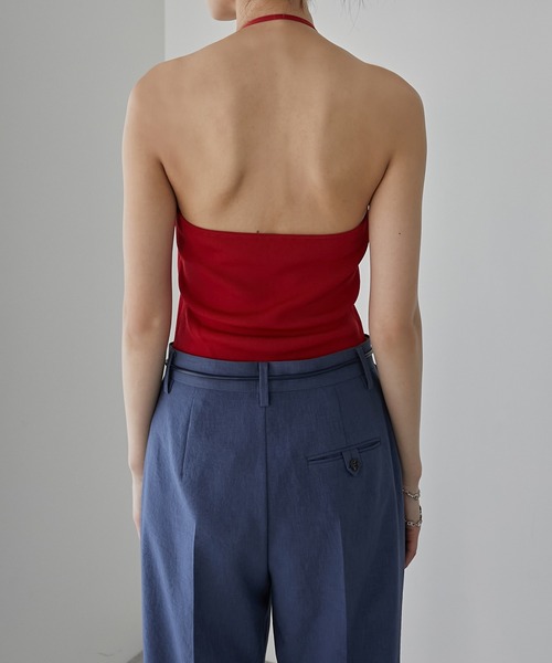 LE CIEL BLEU（ルシェルブルー）の「ホルターネックニットトップ / Halterneck Knit Top（キャミソール・レディース・レッド/ブラック/グレー・36）」の10枚目の写真