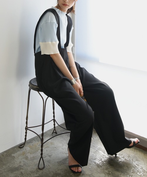 【新品未使用】ツイルサロペット セール】ツイルハイウエストサロペット（サロペット