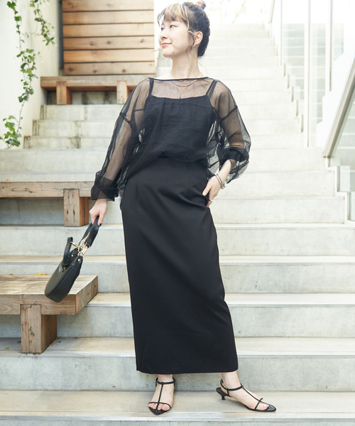 Rouge vif Anna(ルージュヴィフアンナ)の「2WAYチュールシアーブラウス(シャツ/ブラウス・レディース・ブラウン/グレー/ブラック・フリー)」の20枚目の写真