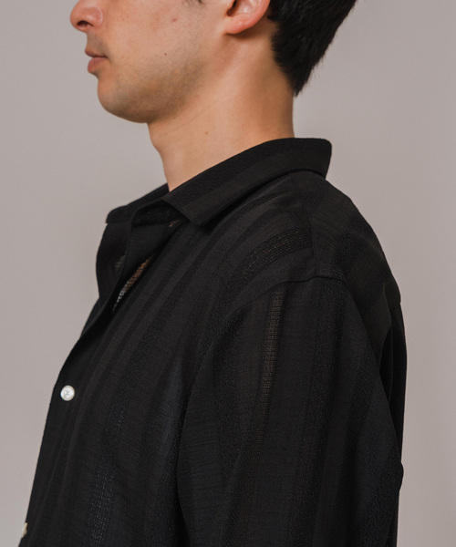 EDIFICE（エディフィス）の「Leno cloth レギュラーカラーシャツ（シャツ/ブラウス・メンズ・ベージュ/ブラック/スカイブルー・LARGE/MEDIUM）」の9枚目の写真