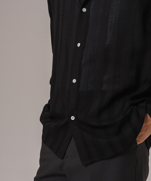 EDIFICE（エディフィス）の「Leno cloth レギュラーカラーシャツ（シャツ/ブラウス・メンズ・ベージュ/ブラック/スカイブルー・LARGE/MEDIUM）」の10枚目の写真