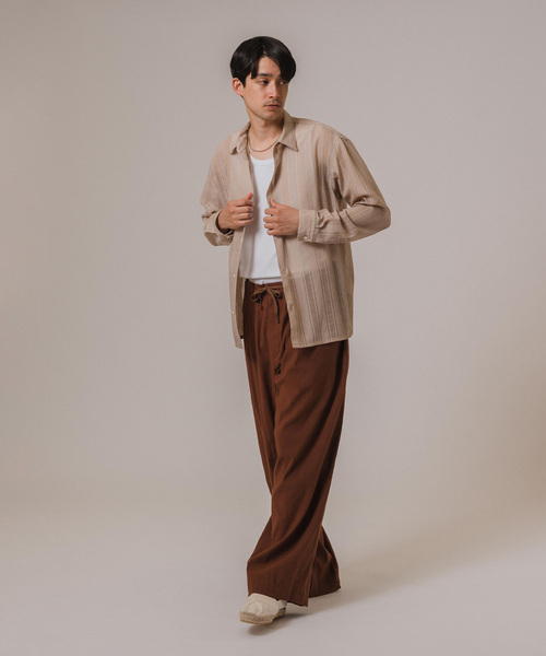 EDIFICE（エディフィス）の「Leno cloth レギュラーカラーシャツ（シャツ/ブラウス・メンズ・ベージュ/ブラック/スカイブルー・LARGE/MEDIUM）」の11枚目の写真