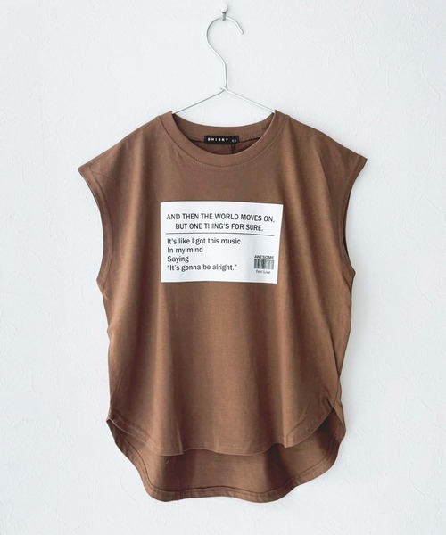 セール】オーバーサイズ ノースリーブプリントTシャツ（タンク