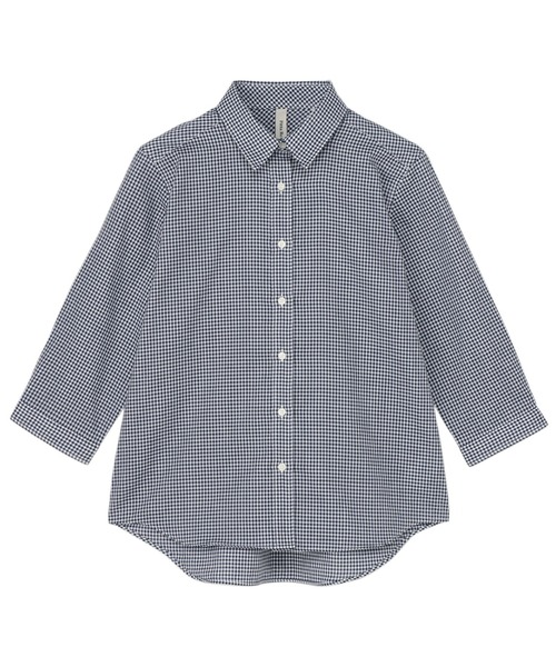 TOKYO SHIRTS(トウキョウシャツ)の「【Pitta Re:)】ふわっとガーゼシャツ 七分袖 綿100% レディースカジュアルシャツ(シャツ/ブラウス・レディース・ネイビー・L/M)」の1枚目の写真