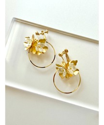 【YM】フラワーアクセサリー ウェディング イヤリング(MA)