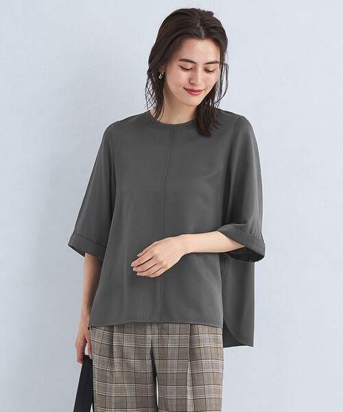 green label relaxing(グリーンレーベルリラクシング)の「TEE ブラウス(シャツ/ブラウス・レディース・ホワイト/モカ/ダークグレー・FREE)」の3枚目の写真