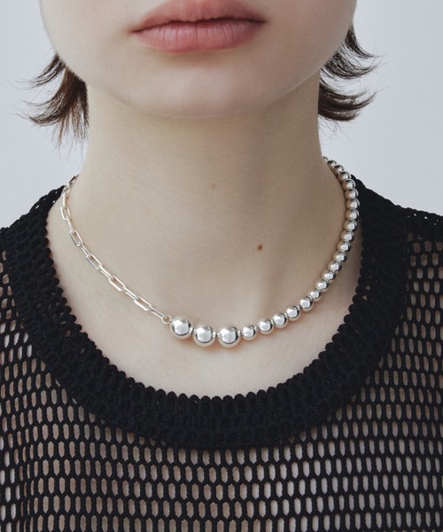 quip queint（クイップクエイント）の「【quip queint】 bowling asymmetry necklace / ボウリング アシンメトリー ネックレス（ネックレス・レディース・シルバー・FREE）」の10枚目の写真