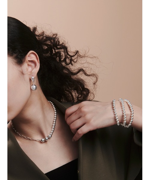 quip queint（クイップクエイント）の「【quip queint】 bowling asymmetry necklace / ボウリング アシンメトリー ネックレス（ネックレス・レディース・シルバー・FREE）」の9枚目の写真