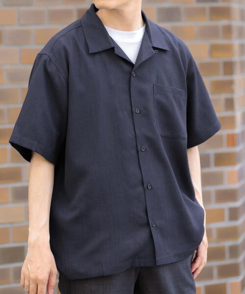 ITEMS URBANRESEARCH(アイテムズ アーバンリサーチ)の「『吸水速乾/イージーケア/UVカット』『セットアップ対応』高機能ツイル オープンカラー半袖シャツ(シャツ/ブラウス・メンズ・ネイビー/ブラック/チャコールグレー/ブルー系その他・MEDIUM/LARGE)」の6枚目の写真