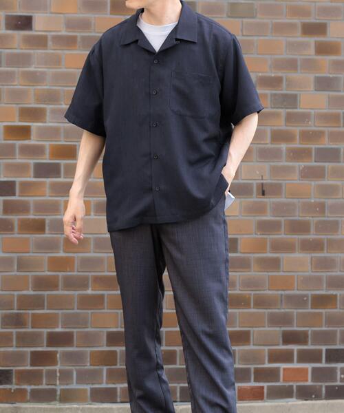 ITEMS URBANRESEARCH(アイテムズ アーバンリサーチ)の「『吸水速乾/イージーケア/UVカット』『セットアップ対応』高機能ツイル オープンカラー半袖シャツ(シャツ/ブラウス・メンズ・ネイビー/ブラック/チャコールグレー/ブルー系その他・MEDIUM/LARGE)」の9枚目の写真