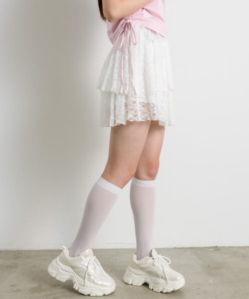 OLIVE des OLIVE（オリーブデオリーブ）の「レースティアードミニスカート 1042010010（スカート・レディース・オフホワイト/サックスブルー/ブラック・FREE）」の5枚目の写真